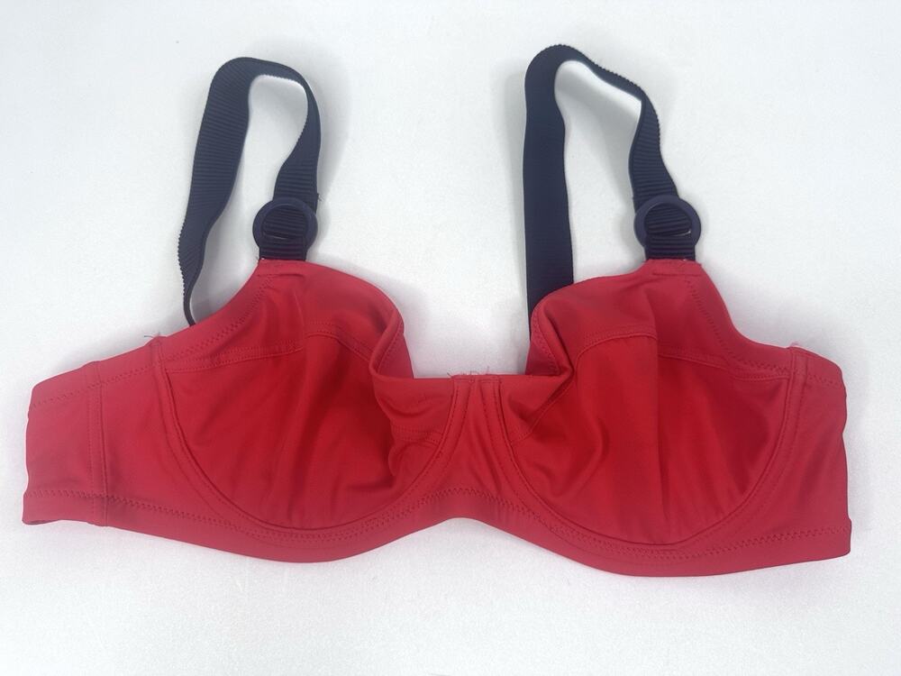 Aerie Unpadded Underwire Bikini Top XL Red Blue Beach Summer